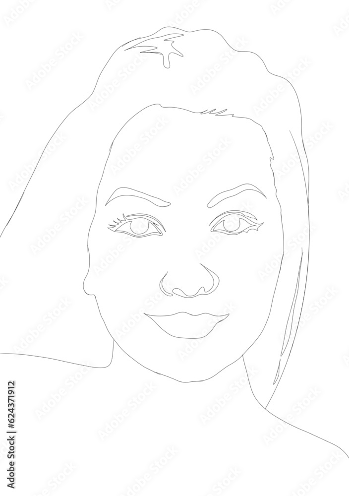sketch of woman on white background sketch of woman on white background
