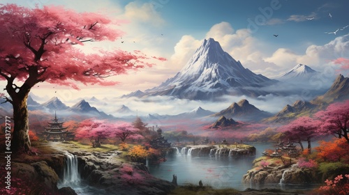 japanese background illustration landscape