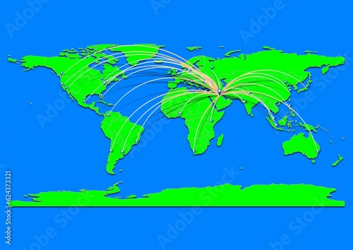 Vibrant Hafar Al-Batin governorate, Saudi Arabia map - Export concept map for Hafar Al-Batin governorate, Saudi Arabia on World map. Suitable for export concepts. photo