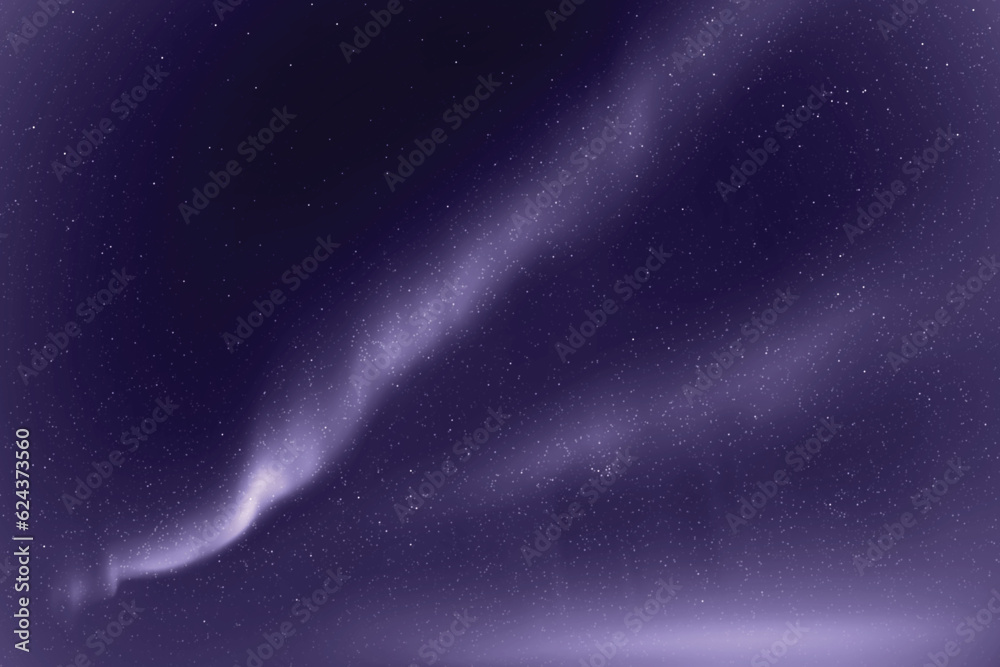 Northern lights, aurora borealis. Monochrome violet space background.
