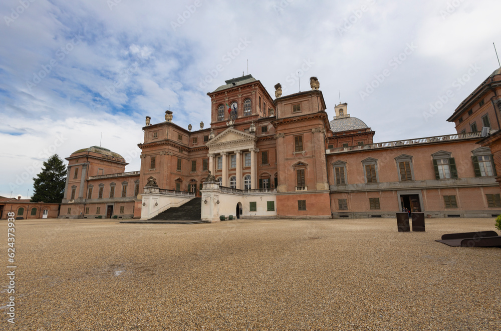 RACCONIGI, ITALY, MAY 14, 2023 - View of the Castle of Racconigi, province of Cuneo, Piedmont, Italy RACCONIGI, ITALY, MAY 14, 2023 - View of the Castle of Racconigi, province of Cuneo, Piedmont, Italy