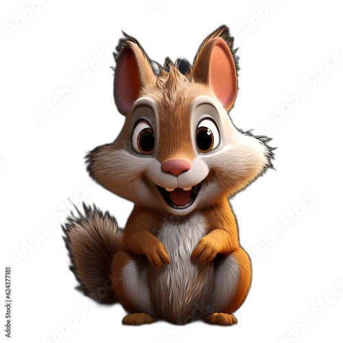 squirrel with acorn, PNG transparent background