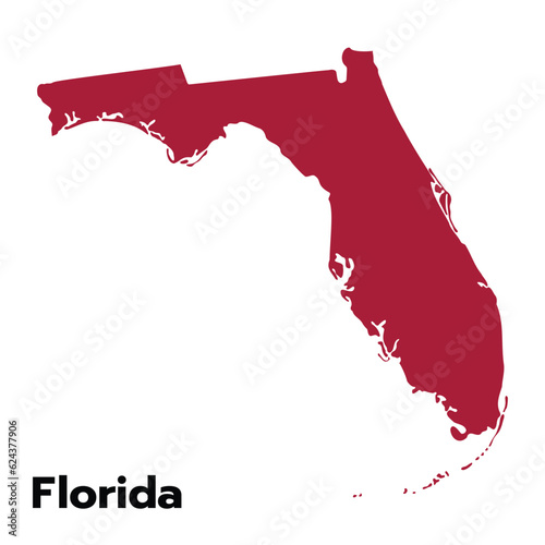 Florida map with outline color flag