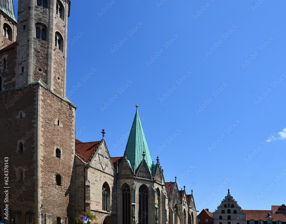 Obraz premium Historical Church in the Old Town of Braunschweig, Saxony - Anhalt