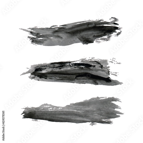 Grunge black brush strokes, Collection of brush strokes vector, Black brushes grunge texture splash vector illustration