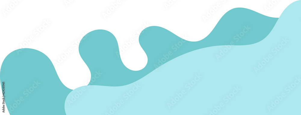 teal wavy corner. fluid corner illustration suitable for background, layout, banner.