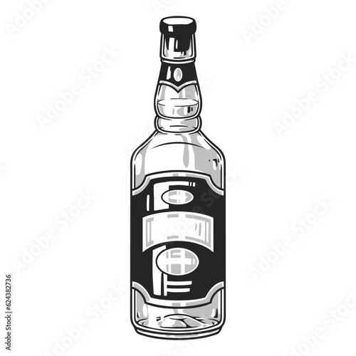 Beer bottle vintage label monochrome