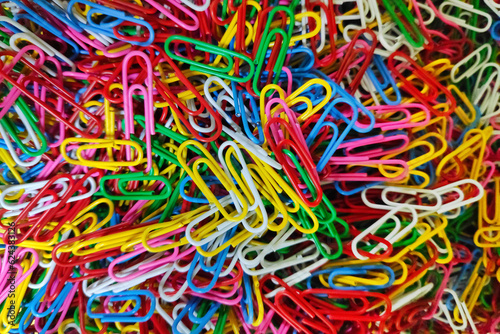 Colorful stack of paper clips
