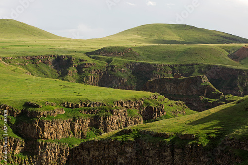 Turkey-Armenia border region. Ani ruins zone. photo