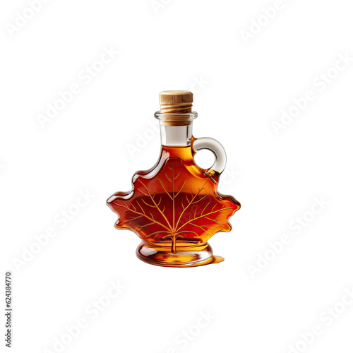 Maple syrup isolated on transparent background. Food theme. photo