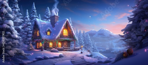 Illustration of Christmas background, AI Generated