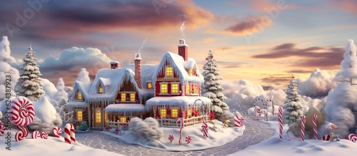 Illustration of Christmas background, AI Generated