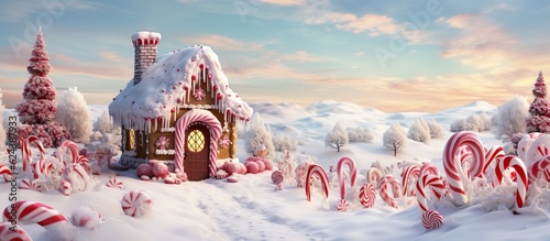 Illustration of Christmas background, AI Generated