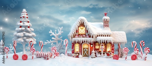 Illustration of Christmas background, AI Generated