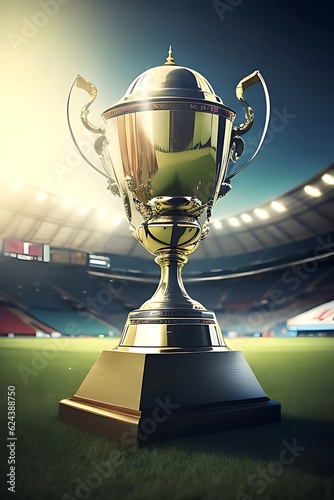 photo football background with trophy photo