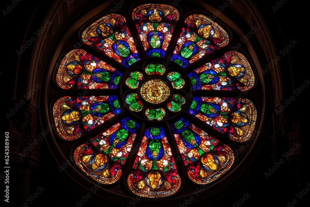 beautiful stained glass window, with intricate details and colors, created with generative ai beautiful stained glass window, with intricate details and colors, created with generative ai