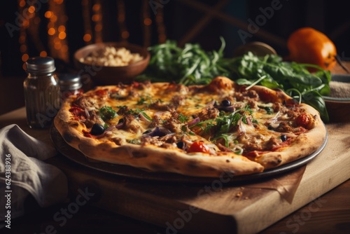 traditional italian pizza, made with homemade dough and locally sourced ingredients, created with generative ai