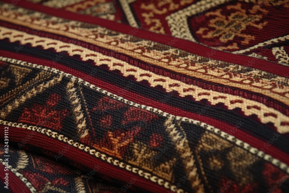 close-up of fabric with intricate weave and pattern, created with generative ai close-up of fabric with intricate weave and pattern, created with generative ai