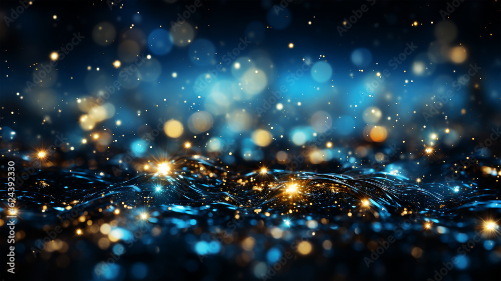 Naklejka premium Beautiful bright colorful holiday bokeh, Christmas and new year celebration concept, abstract