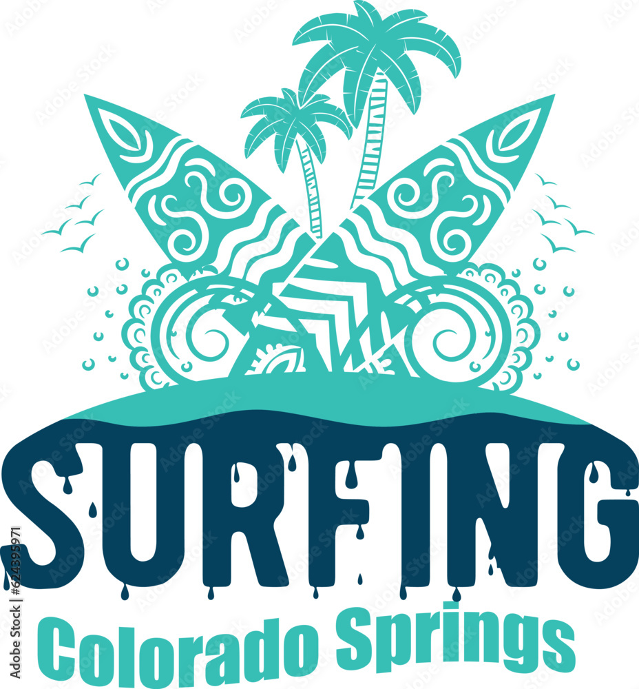 Naklejka premium Colorado Springs US cities t-shirt designs. Vector illustration. T-Shirt Design United States Of America