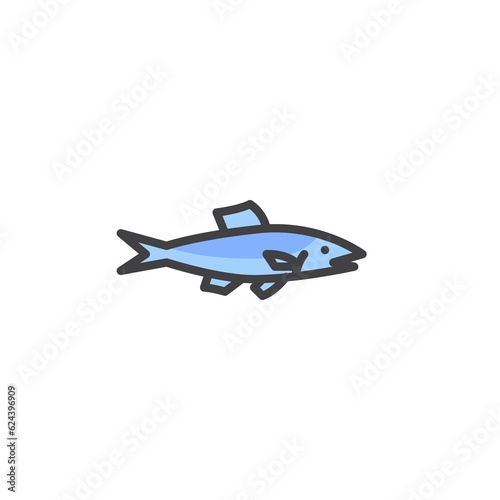 Anchovies fish filled outline icon