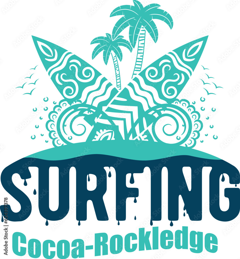 Cocoa-Rockledge US cities t-shirt designs. Vector illustration. T-Shirt Design United States Of America
