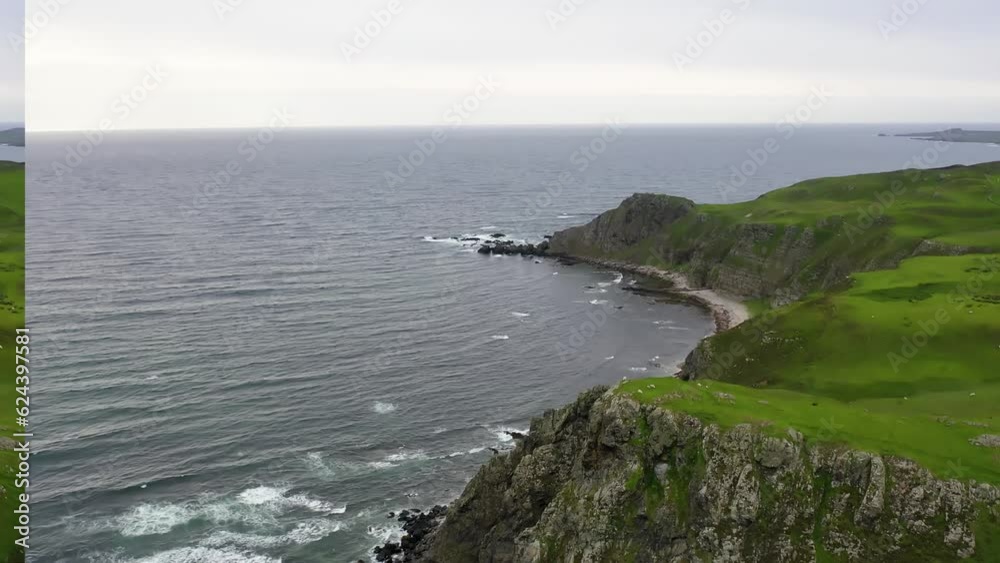 Aerial view of Dunargus Head close to the Five Fingers Strand in County Donegal, Ireland Aerial view of Dunargus Head close to the Five Fingers Strand in County Donegal, Ireland