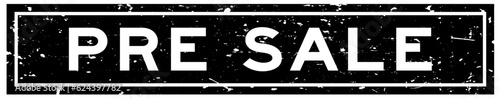 Grunge black pre sale word square rubber seal stamp on white background