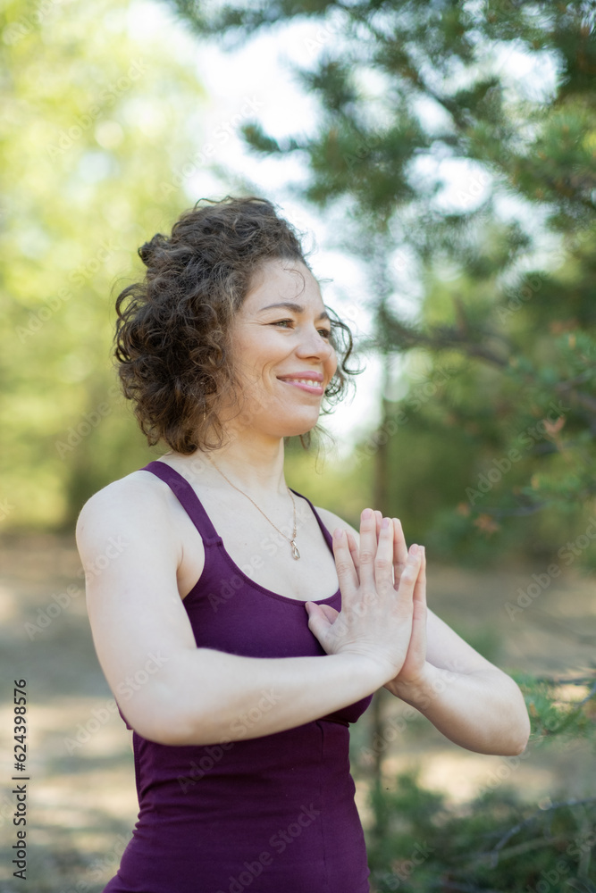 Portrait of a woman doing yoga Portrait of a woman doing yoga