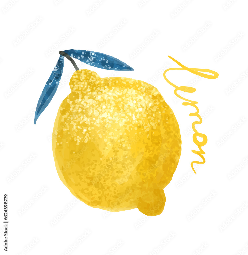 Lemon. Abstract modern set of lemon clipart on a white background ...