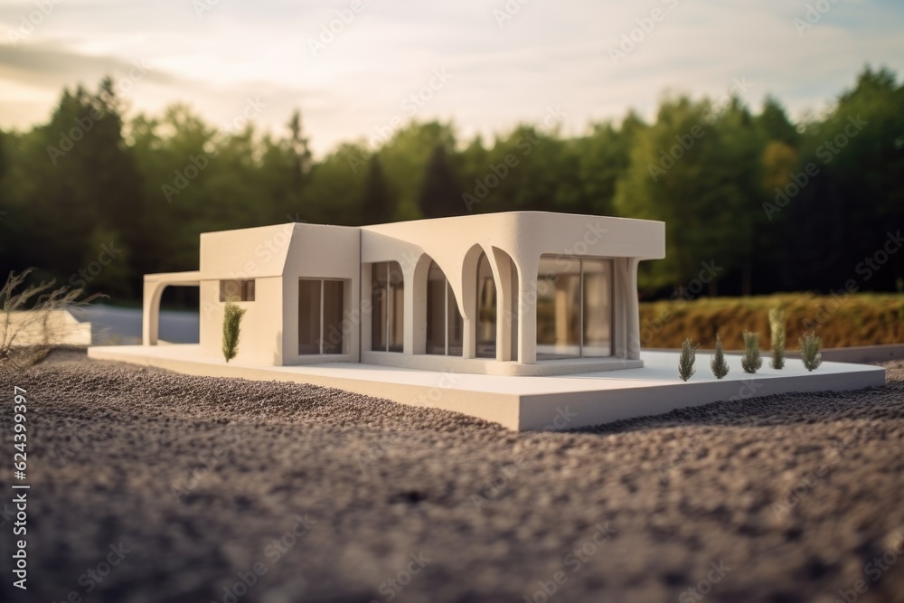 3d printed house with a modern, minimalistic design, created with generative ai 3d printed house with a modern, minimalistic design, created with generative ai