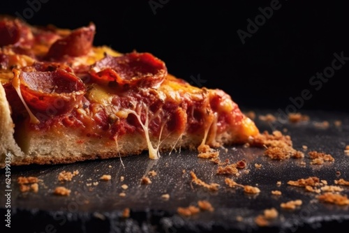 pizza with a bite mark  focus on the crust  created with generative ai