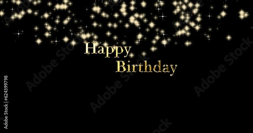Wallpaper Mural 移動する金色の星のパーティクルの輝きの中から「HappyBirthday」の文字が出てくるアニメーション素材(背景透過)アルファチャンネル付MOV  Torontodigital.ca
