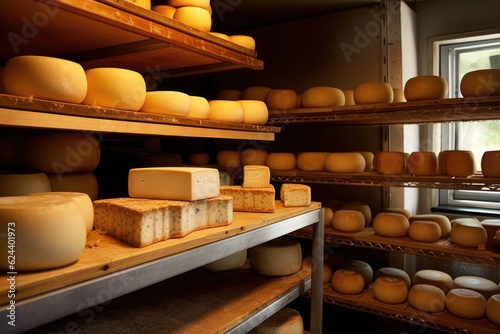 cheese maturing with hygrometer measuring humidity, created with generative ai