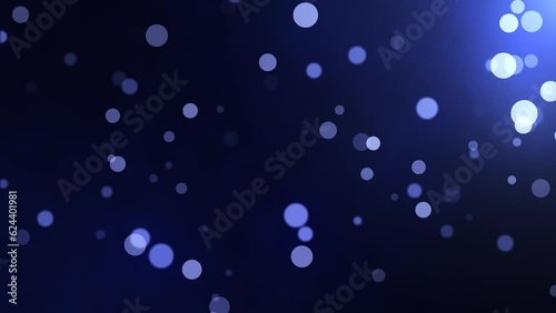 Blue Particles on Black Background. Glitter Particles with Stars. Bokeh Shiny Particles.