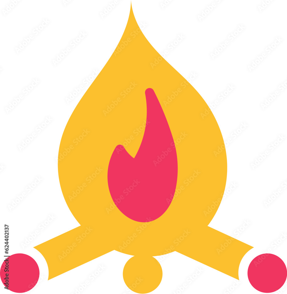 Solid Camping Fire Simple Flat Icon Solid Camping Fire Simple Flat Icon