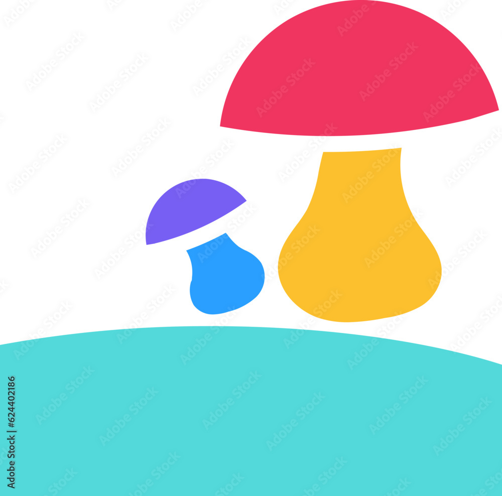 Solid Mushrooms Simple Flat Icon Solid Mushrooms Simple Flat Icon