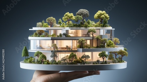 A house with garden in the ...