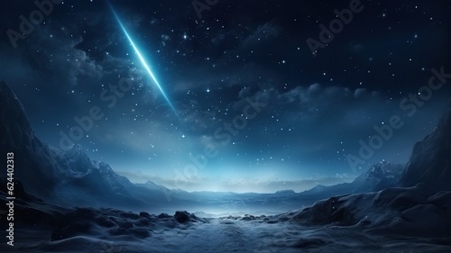 frozen mountain landscape with northern lights illuminating the night sky, generative ai