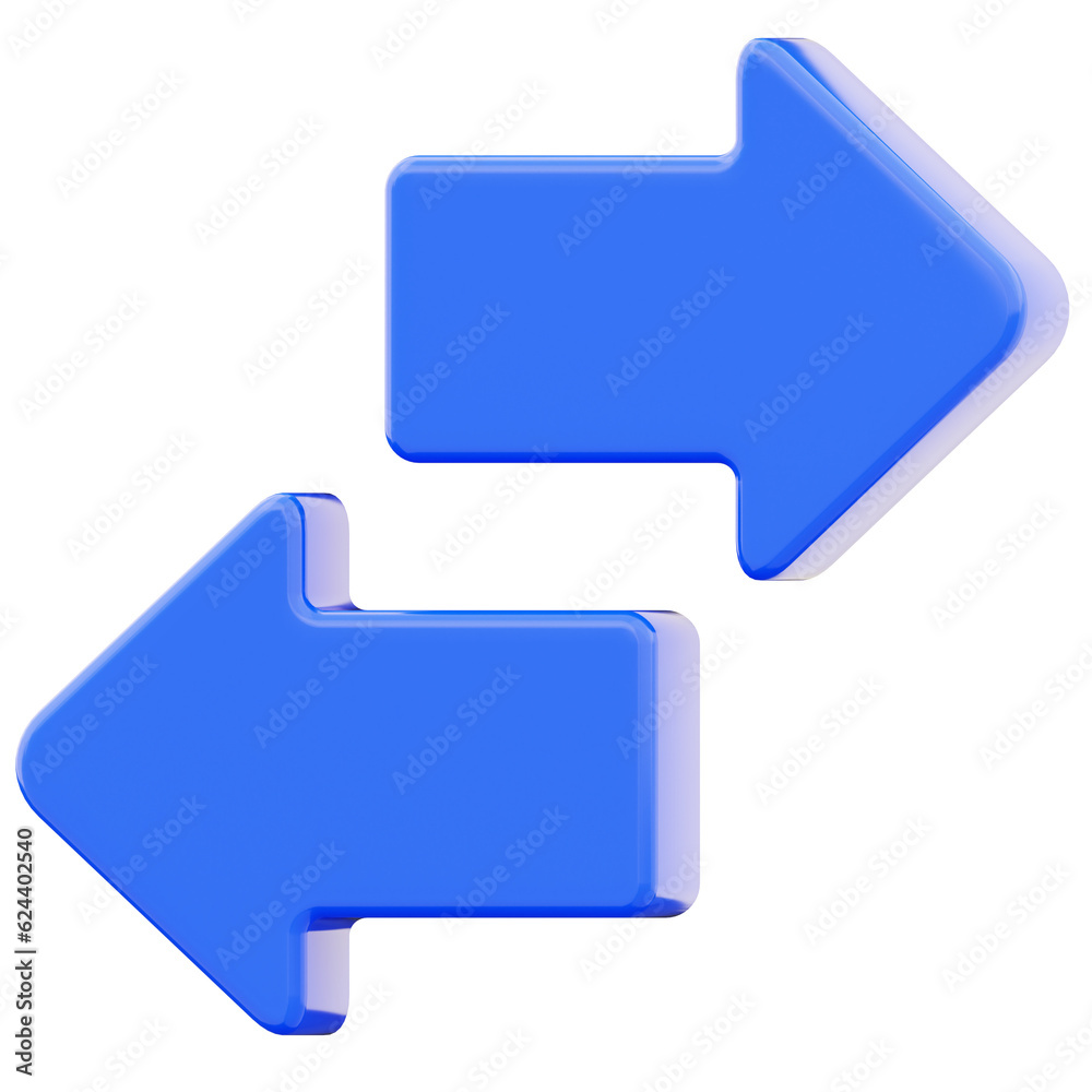 Arrow icon right left symbol 3d render illustration isolated on transparent background Arrow icon right left symbol 3d render illustration isolated on transparent background