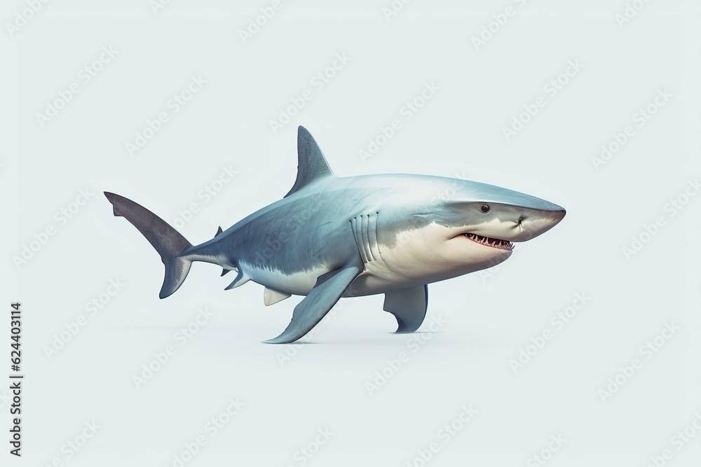 Fototapeta premium Shark on the white background, isolated