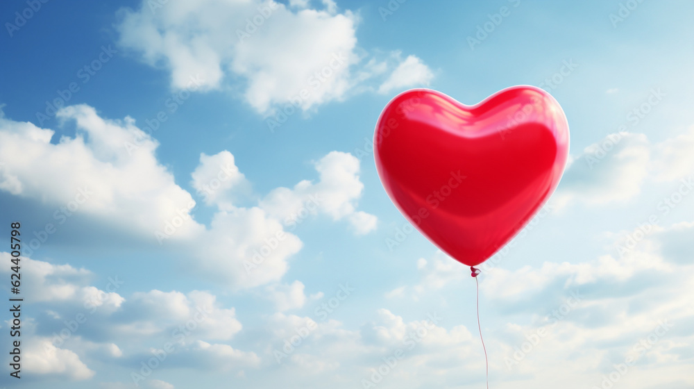 An uplifting photo of a heart-shaped balloon floating in the sky, symbolizing hope and awareness for heart health Generative AI An uplifting photo of a heart-shaped balloon floating in the sky, symbolizing hope and awareness for heart health Generative AI