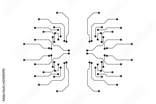 Abstract futuristic circuit board Illustration, Circuit board with various technology elements. Circuit board pattern for technology background. Vector illustration