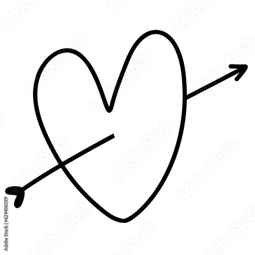 Drawing of heart shape with...
