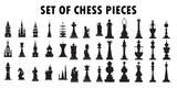  A set of silhouette Chess pieces vector collection. Black chess collection. Chess Vector design.