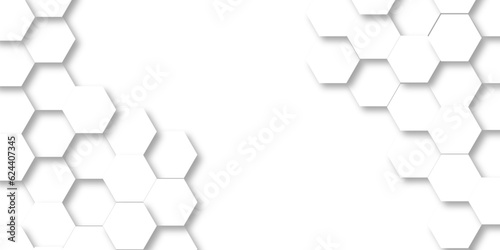 White Hexagonal Background. Luxury White Pattern. Vector Illustration. 3D Futuristic abstract honeycomb mosaic white background. geometric mesh cell texture.