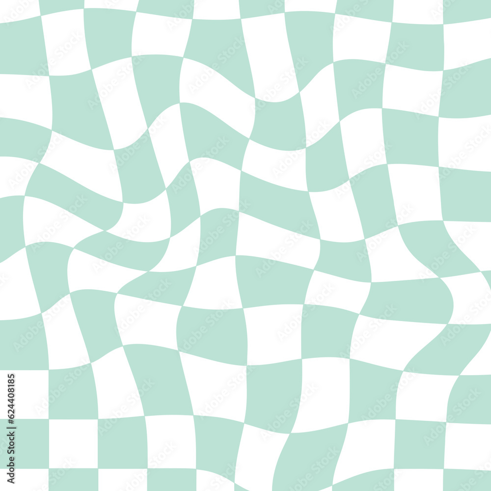 Two colour Retro Groovy Wavy Psychedelic Checkerboard Check Y2K 90s Phone Case Background Stationary Fashion Textile Repeat Pattern