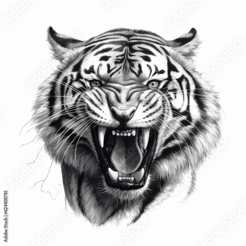Tiger vector illustration for t shirt design, banner, poster etc. Generative Ai