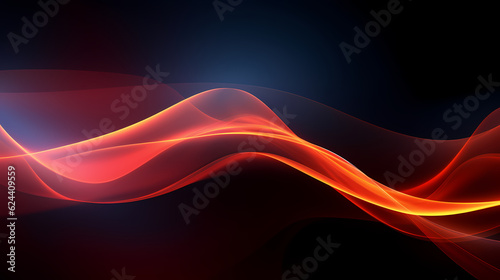 Futuristic abstract background with orange and yellow waves
