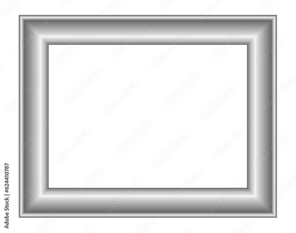 Mockup of a silver frame for painting or photo on a transparent background Mockup of a silver frame for painting or photo on a transparent background